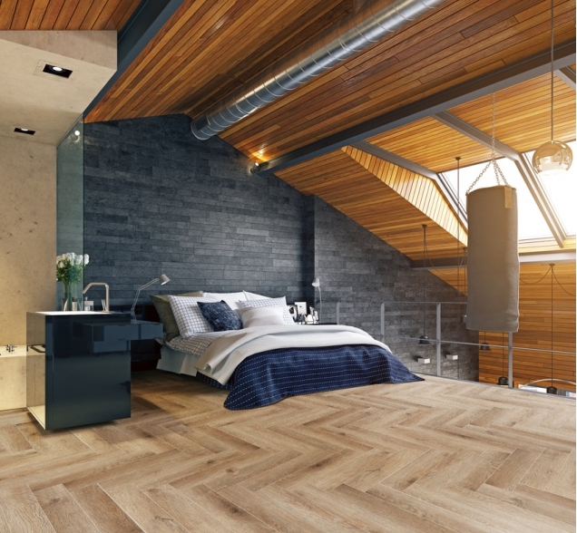 Виниловый ламинат SPC "Cronafloor" Herringbone Дуб Монпелье (640*128*4,5 мм) — купить в Туле