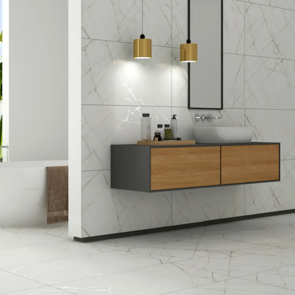 Керамогранит "Sonex" Cracle white карвинг 60x120см цвет белый с прожилками — купить в Туле