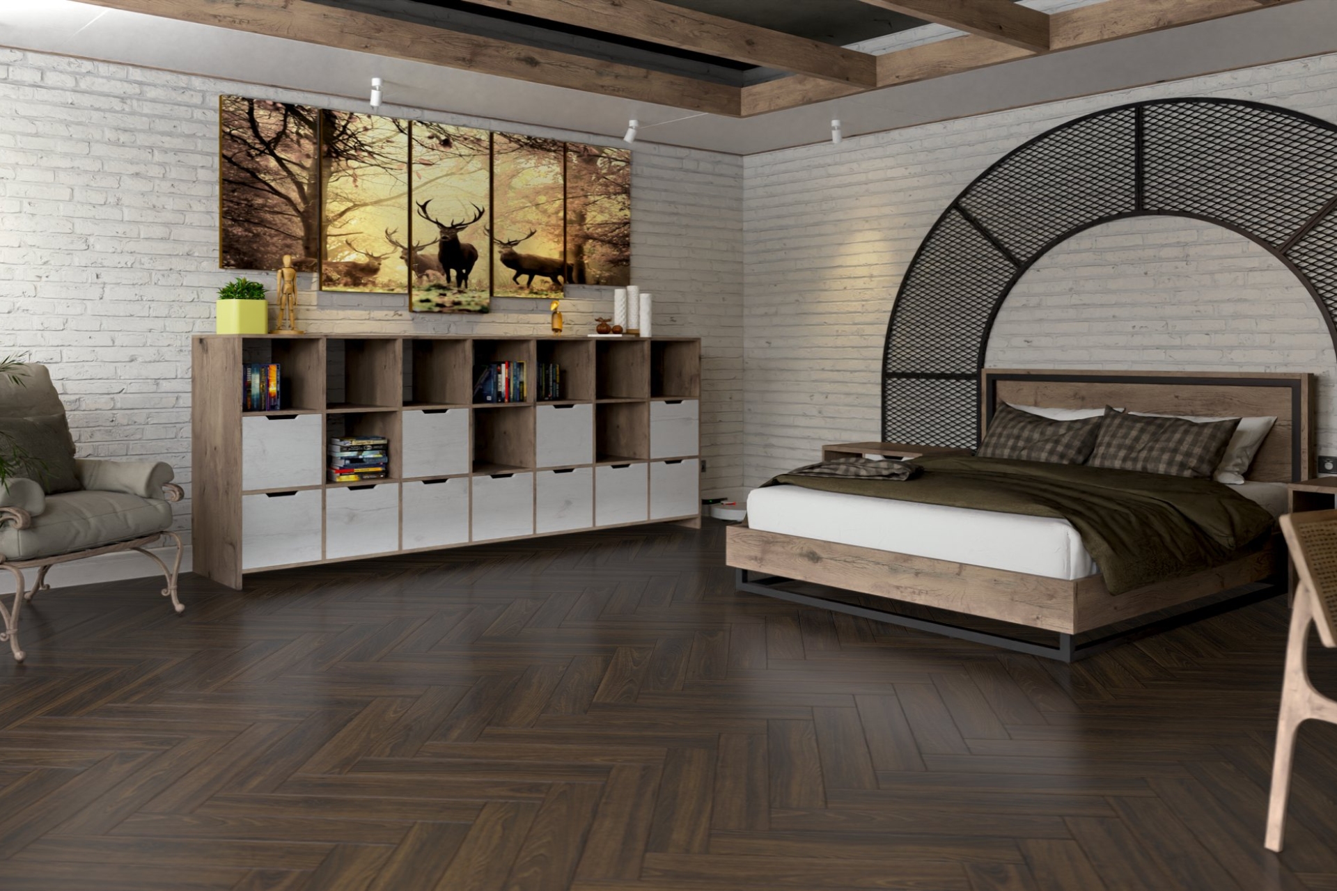 Инженерный паркет «Damy Floor» Шоколадный (укладка елочкой) — купить в Туле