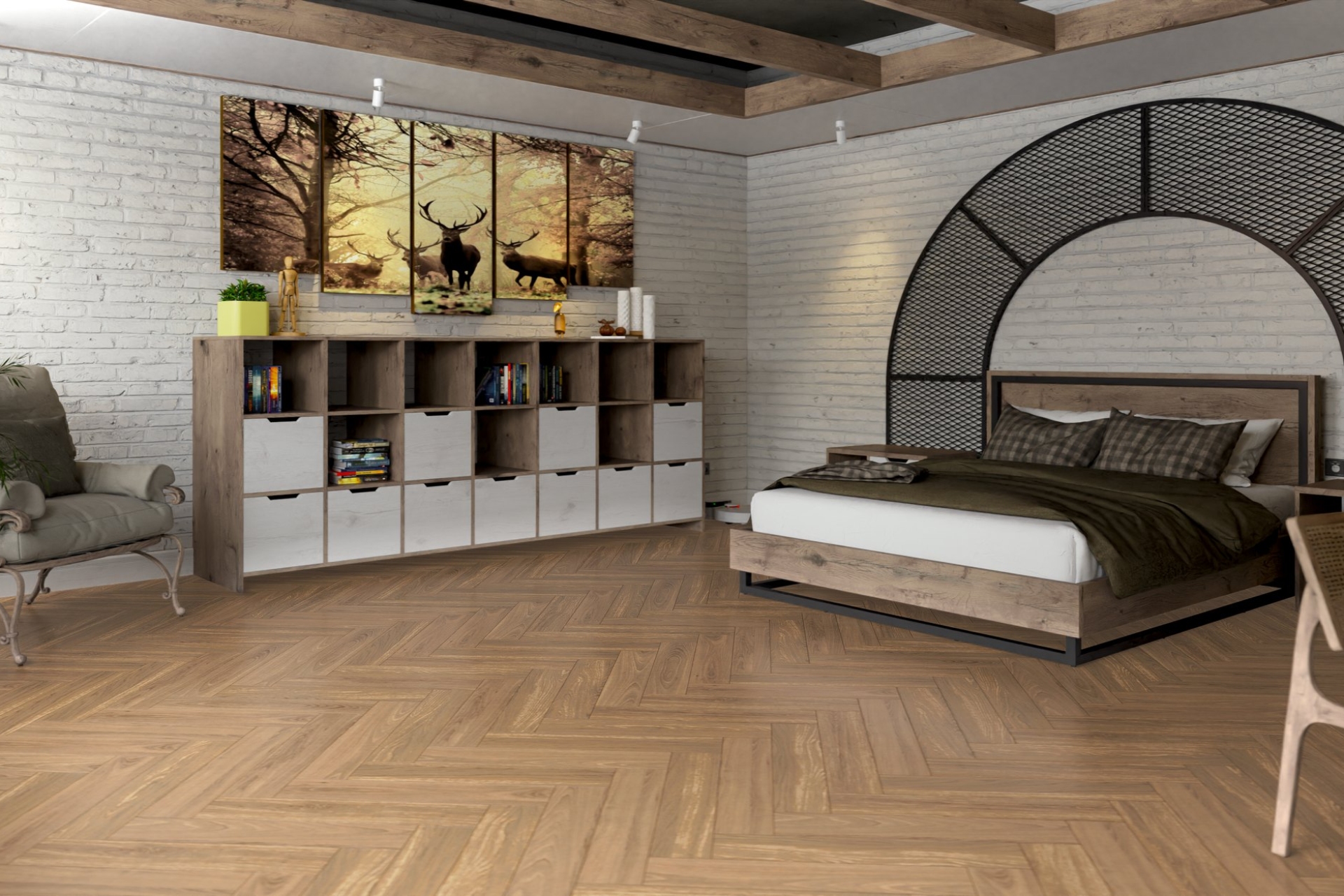 Инженерный паркет «Damy Floor» Натуральный (укладка елочкой) — купить в Туле